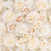 Rose Artificial Flower Wall in White - 50cm - Notbrand