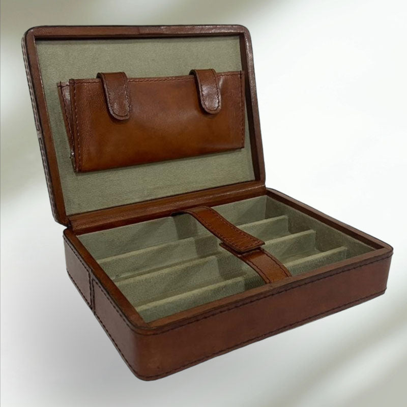 Agora Tan Leather 4-Cigar Box - Notbrand