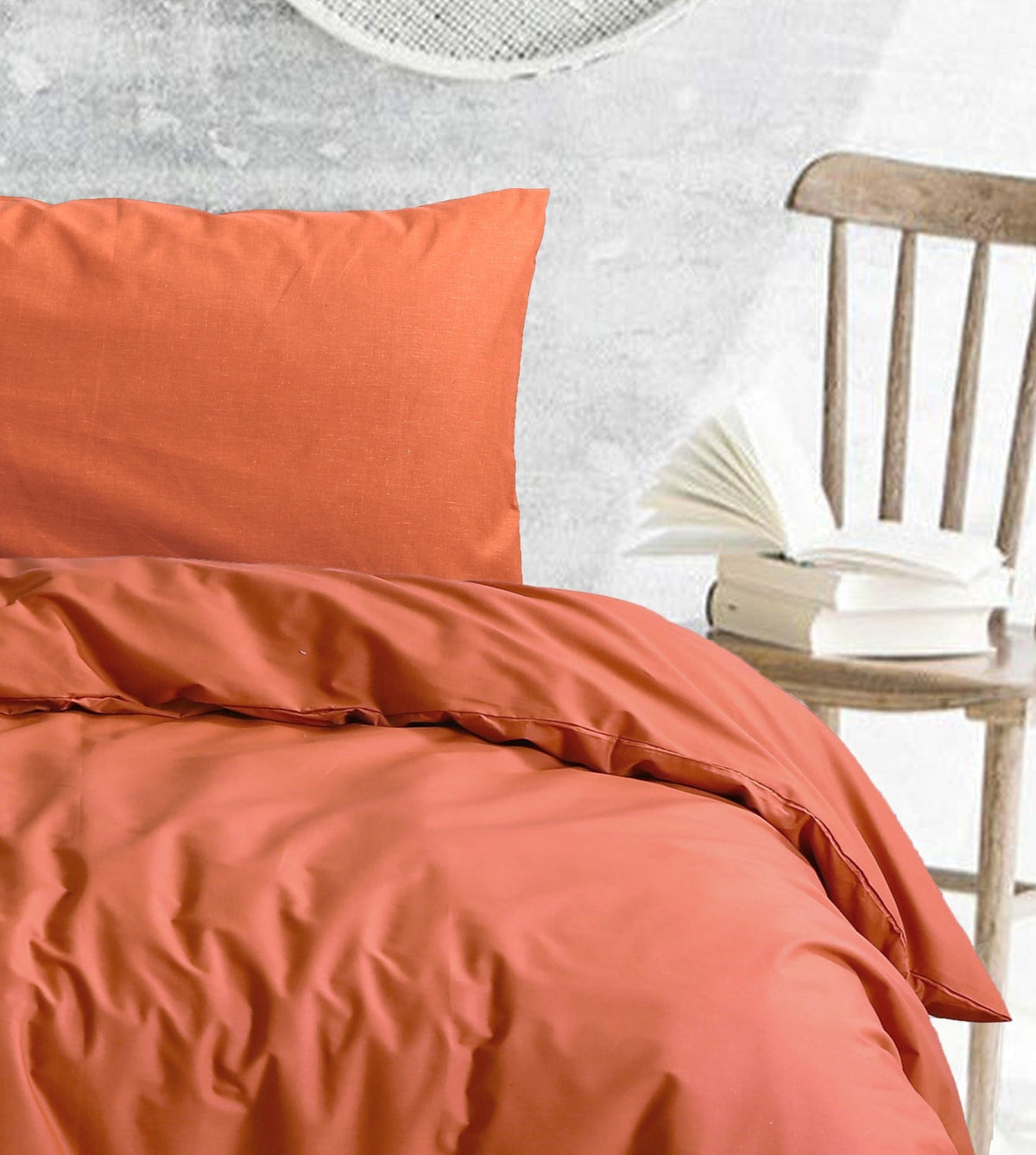 Royale Cotton Quilt Duvet Doona Cover Set with Europeon Pillowcases - Rust - Notbrand