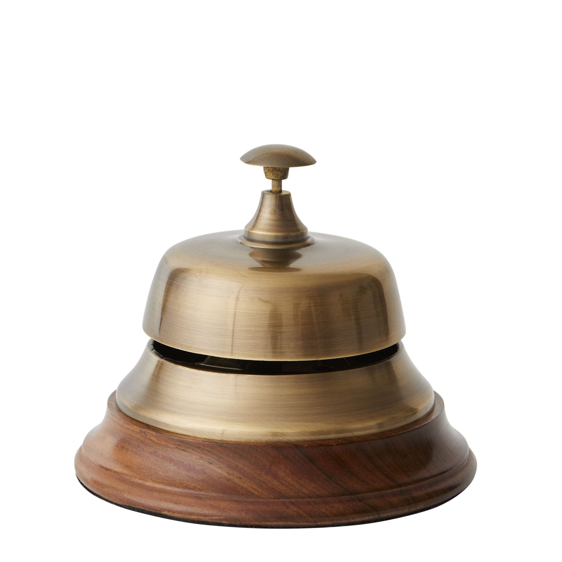 Desk Call Bell in Bronze & Wood - 12cm - Notbrand