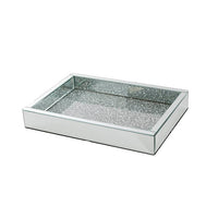 Rectangle Crystal Mirror Tray - Silver - Notbrand