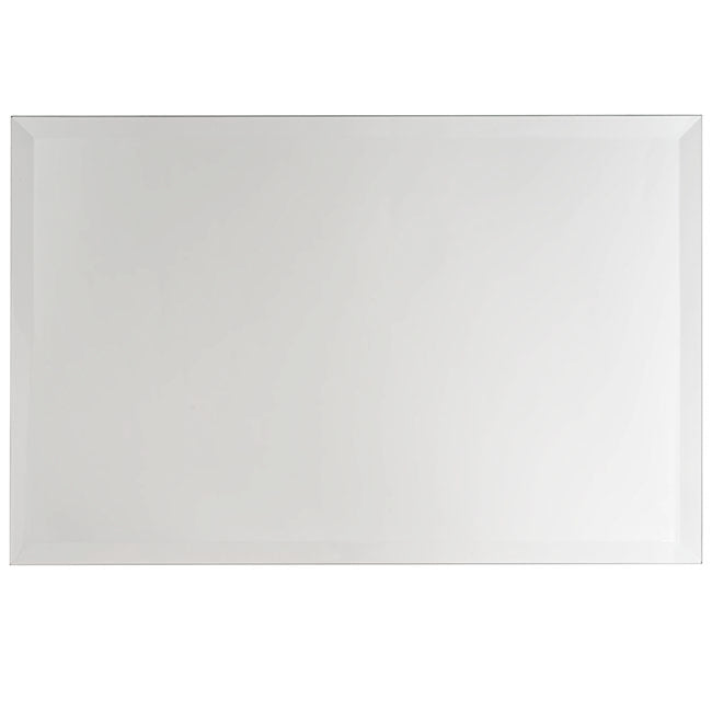 Set of 4 Rectangle Mirror Glass Plate - Silver - Notbrand