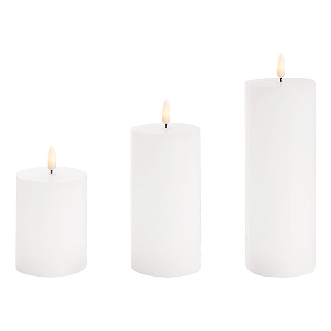Set of 3 Trueflame LED Wax Pillar Candle - Range - Notbrand