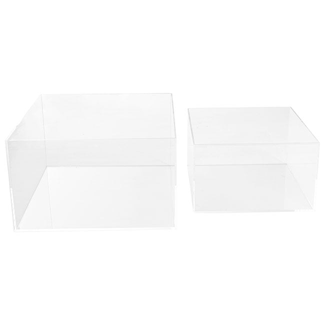 Set of 2 Square Acrylic Hamper and Gift Box - Clear - Notbrand
