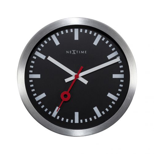 NeXtime Station Stripe Table & Wall Clock - Black - Notbrand