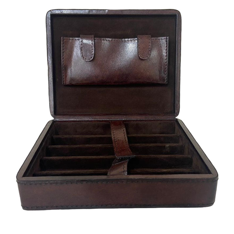 Xenos Dark Leather 5-Cigar Box - Notbrand