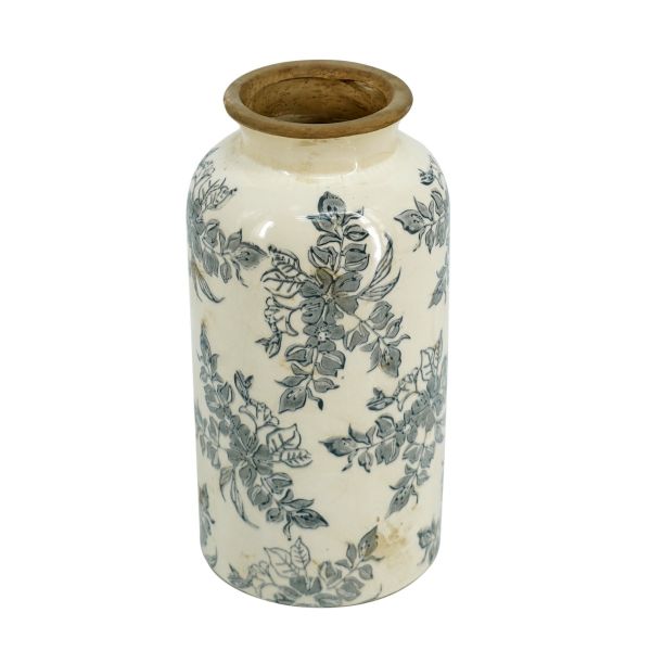 Set of 2 Botantical Ceramic Vase in Matte Glaze - Medium - Notbrand