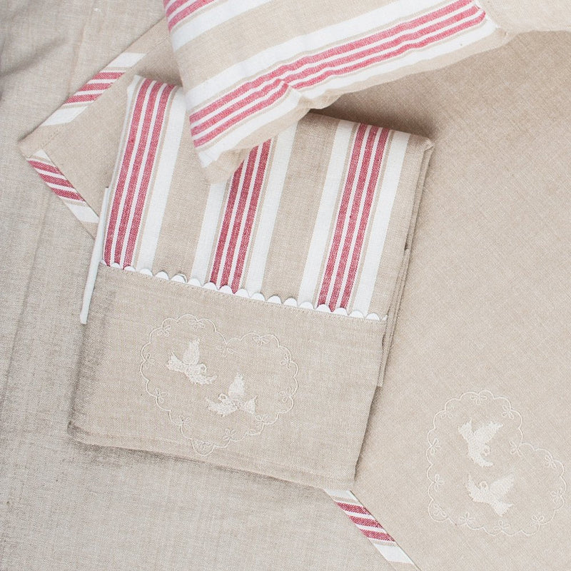 Handloom Cotton Woven Tea Towel - Beige - Notbrand