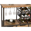 Wooden Bar Cart with Wine Bottle Rack - Rustic Finish - Notbrand