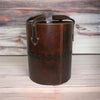 Chivalric Dark Leather Round Basket with Handles - Notbrand