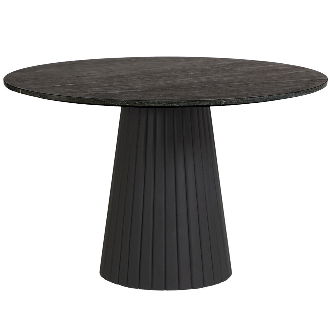 Vault Marble Dining Table - Charcoal & Black - Notbrand