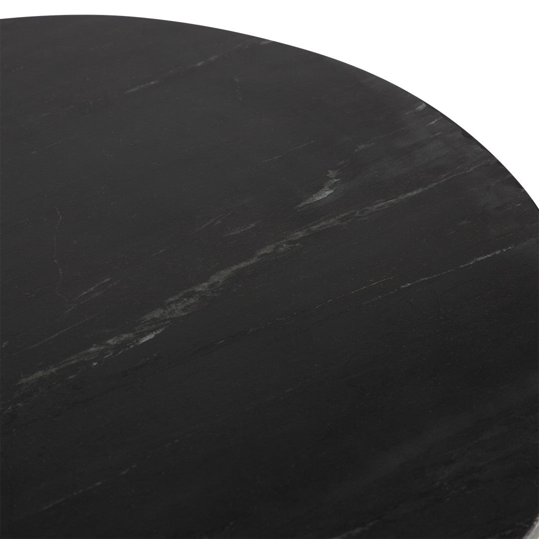 Vault Marble Side Table - Charcoal & Black - Notbrand