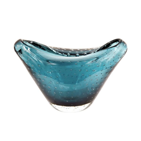 Set of 2 Charlie Glass Vase in Blue - Wide - Notbrand