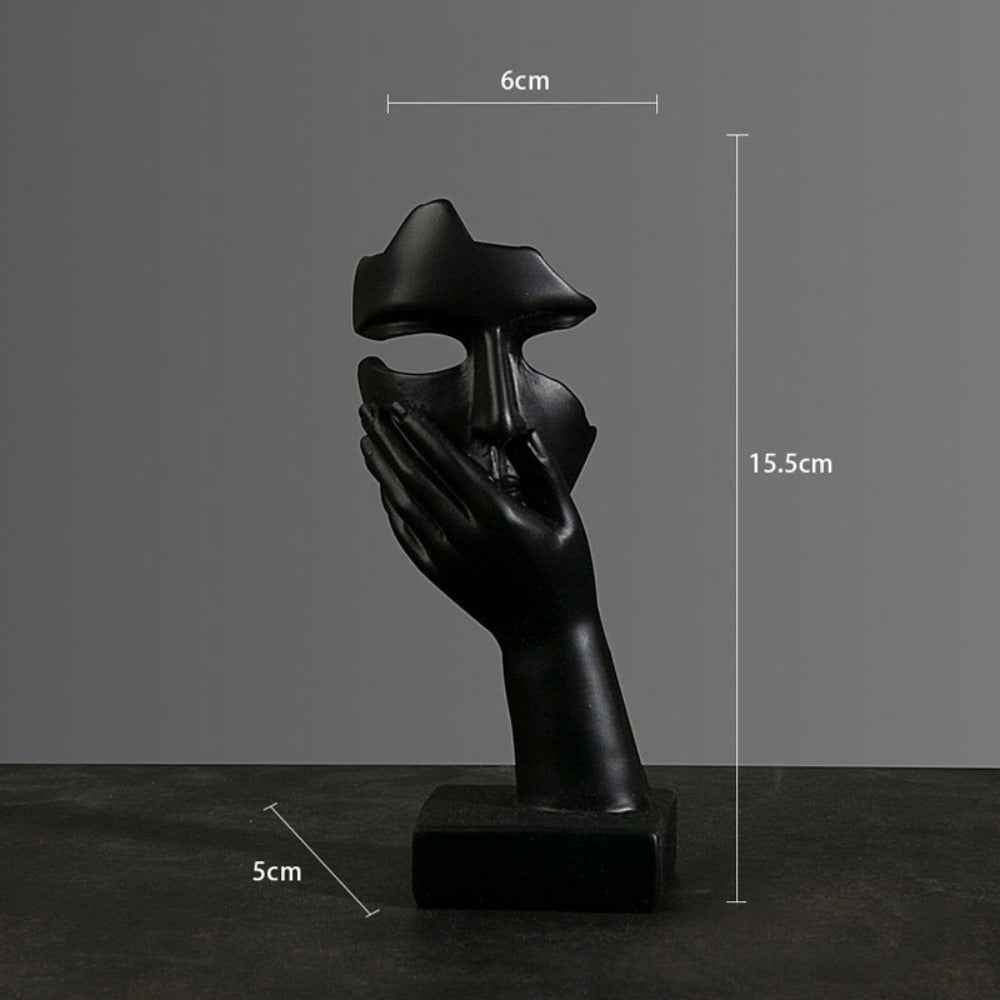 Set of 5 Resin Abstract Thinker Sculpture - Black - Notbrand