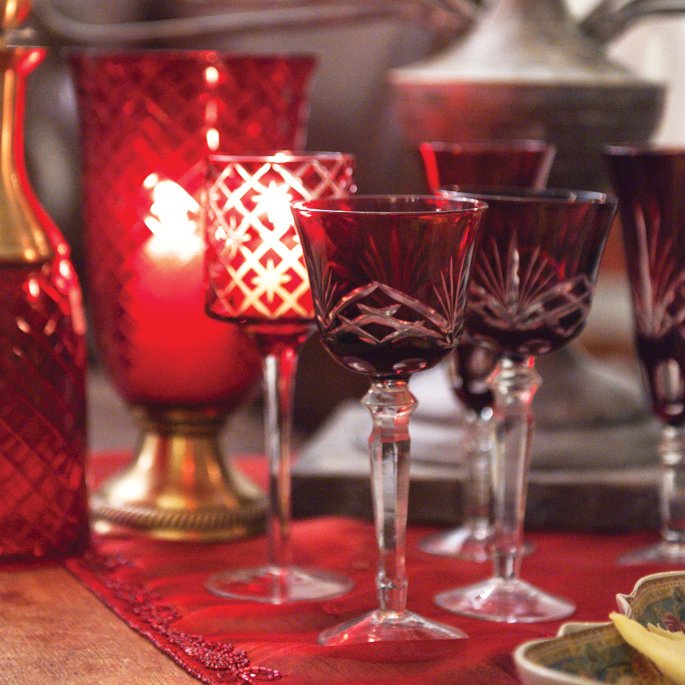 Victorian Diamond Cut Wine Glasses - Set of 6 - Notbrand
