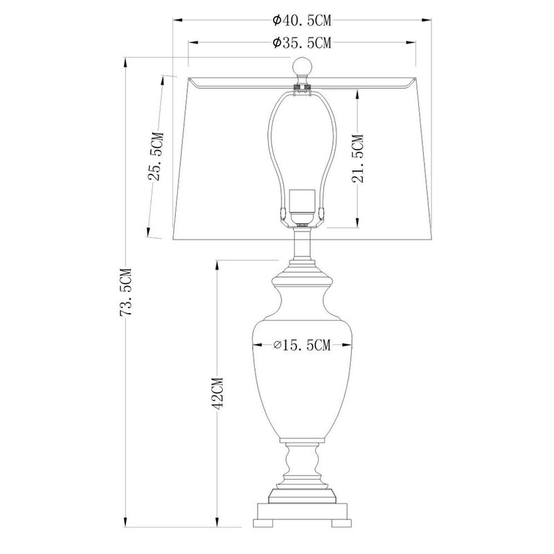 Bellevue Glass Lamp - Black Shade - Notbrand