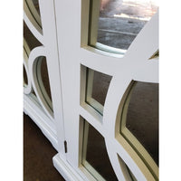Keats Wood & Mirror 4 Door Sideboard - White - Notbrand