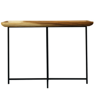 Leon Timber Tray Top & Metal Sofa Table - 100 cm - Notbrand