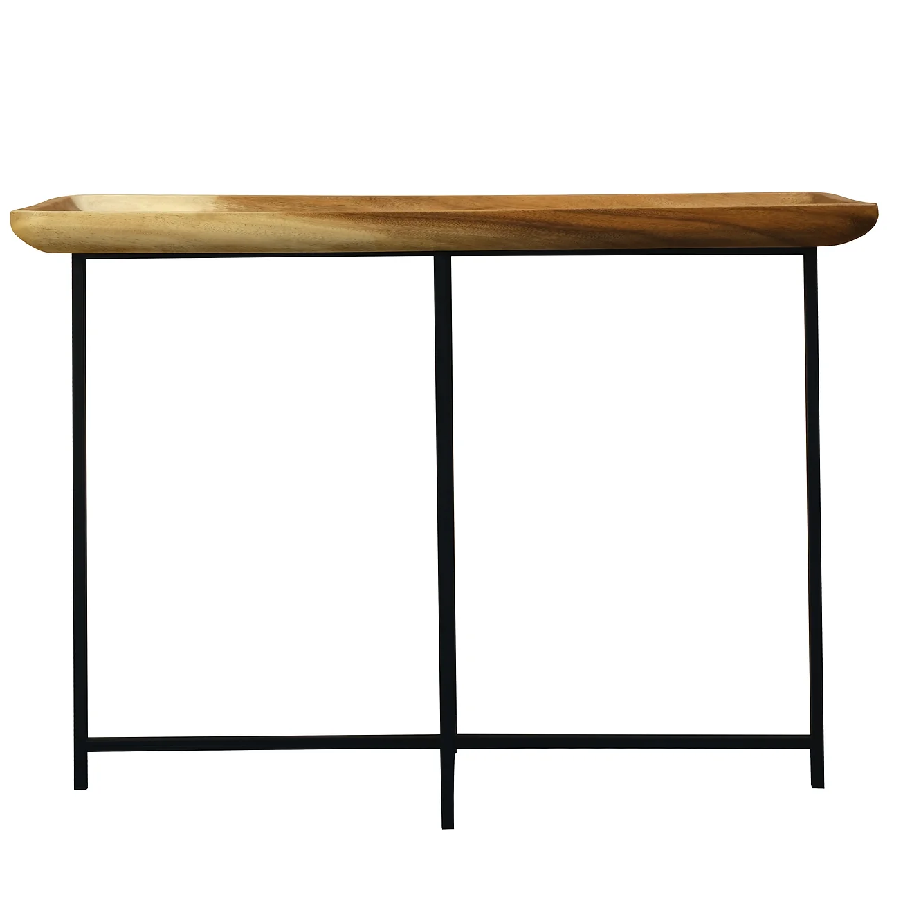Leon Timber Tray Top & Metal Sofa Table - 100 cm - Notbrand