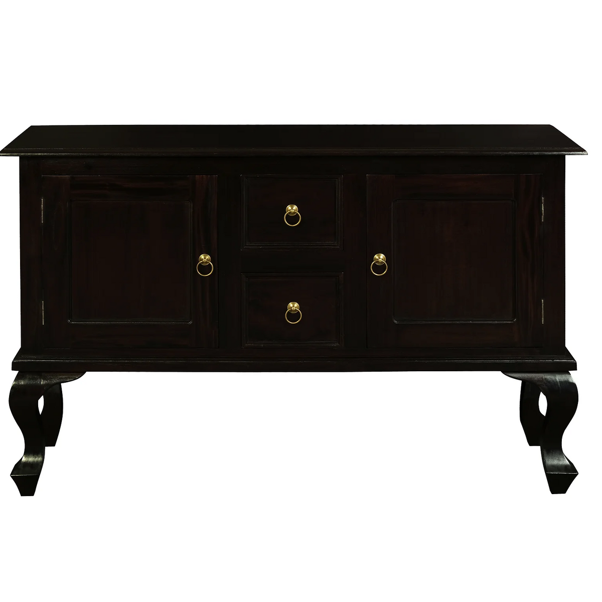 Queen Anne Timber 2 Door and 2 Drawer Console - Chocolate - Notbrand