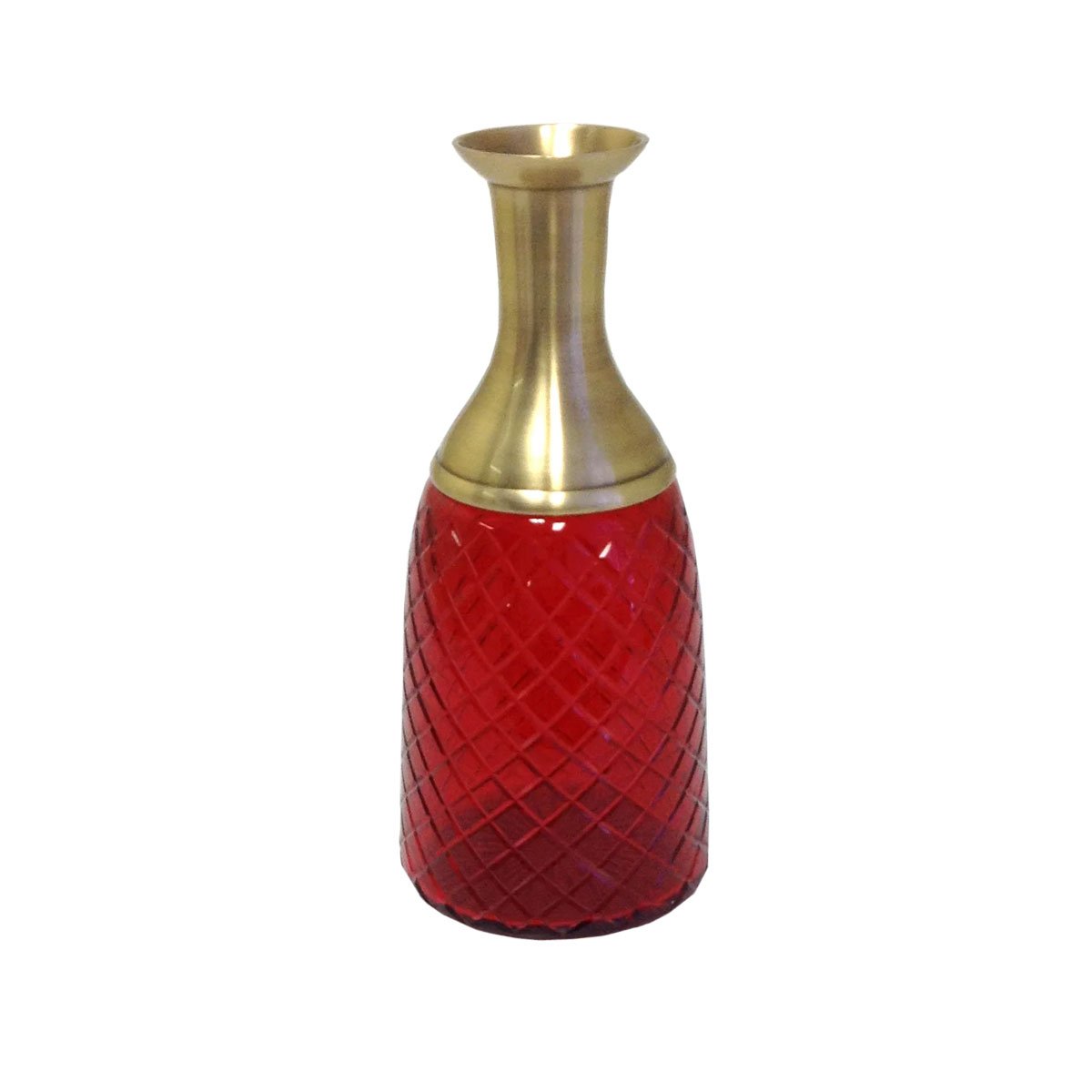 Aurora Glass Decanter with Brass - Ruby - Notbrand
