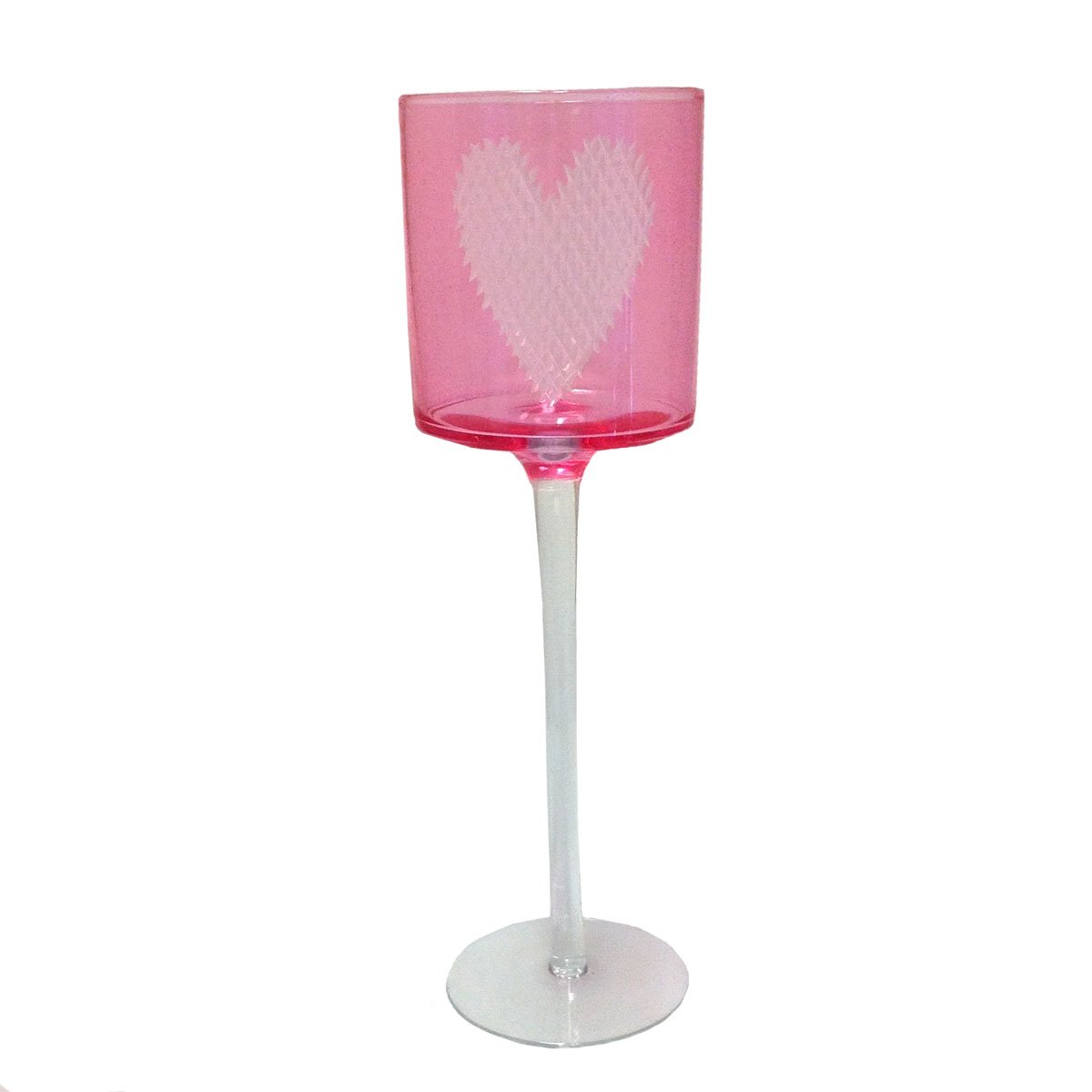 Rene Glass Candle Holder in Pink - 29.5cm - Notbrand