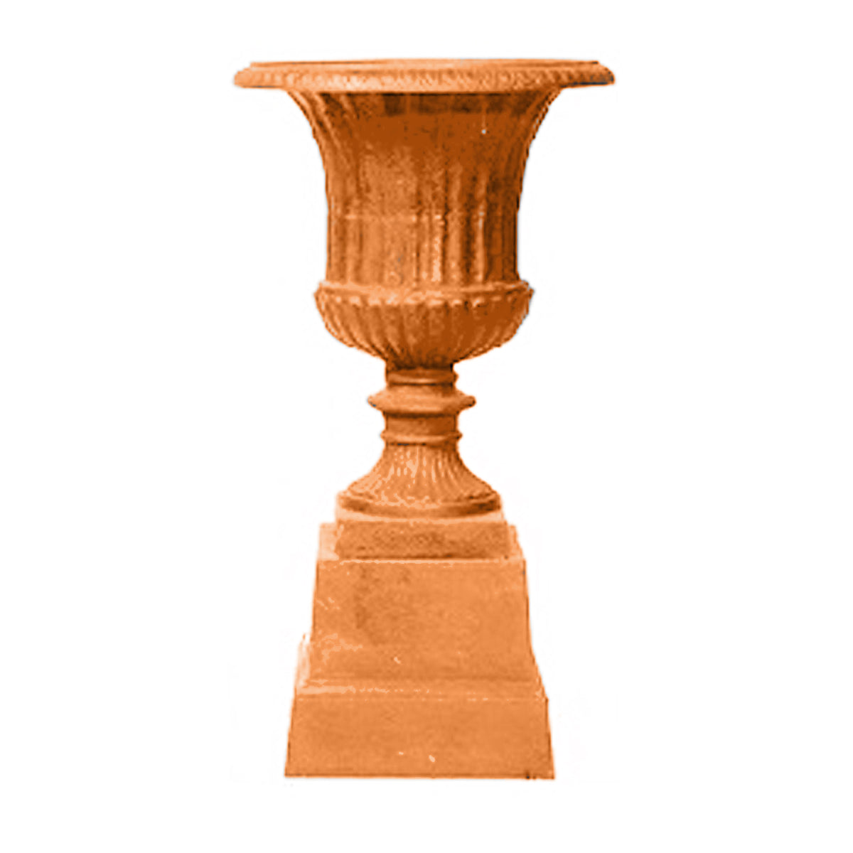 Goran Fluted Bowl Urn Planter in Rust - Extra Small - Notbrand