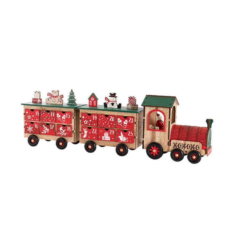 Advent Calendar Wooden Train - Red - NotBrand