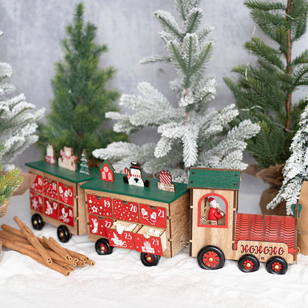 Advent Calendar Wooden Train - Red - NotBrand