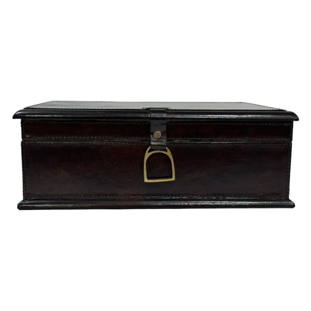 Afio Jewellery Box with Stirrups - Dark Leather - Notbrand