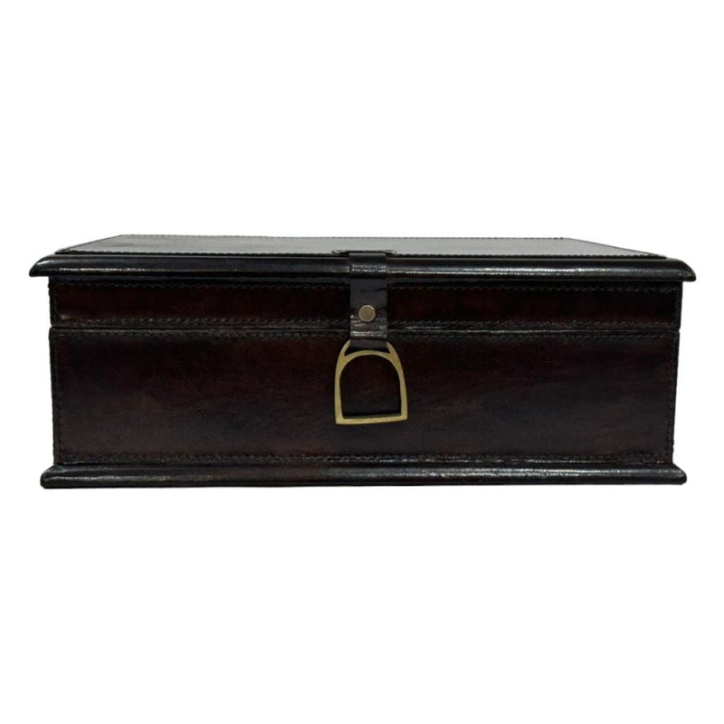 Afio Jewellery Box with Stirrups - Dark Leather - Notbrand