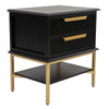 Aimee 2 Drawer Bedside Table in Black - Small - NotBrand