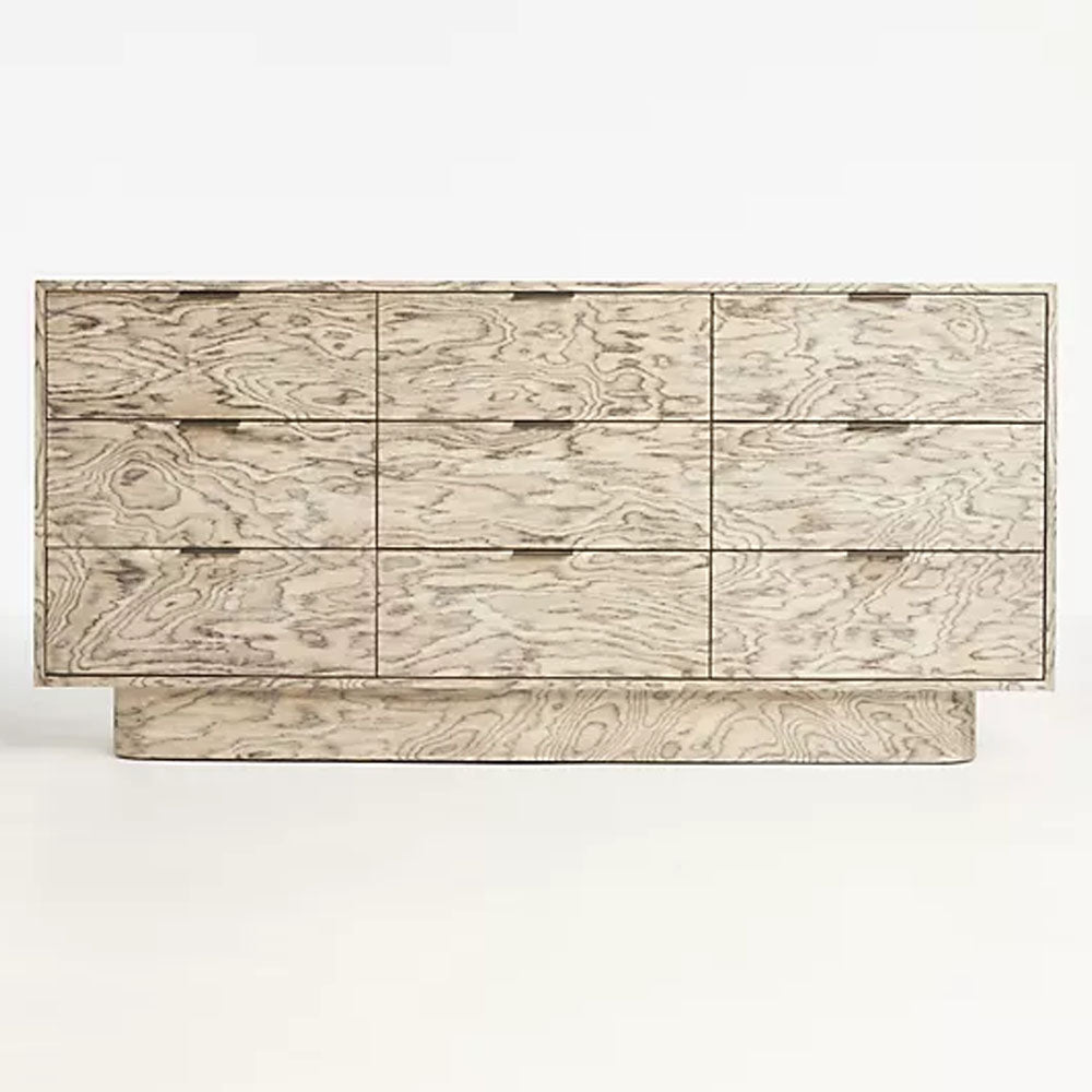 Alena Wooden Nine-Drawer Dresser - Grey - Notbrand