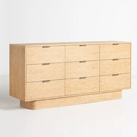Alena Wooden Nine-Drawer Dresser - Natural - Notbrand