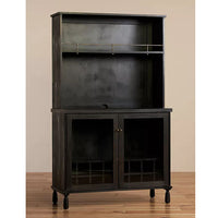 Zaviar 2 Door Bar Cabinet With Exterior Shelf - Black - Notbrand