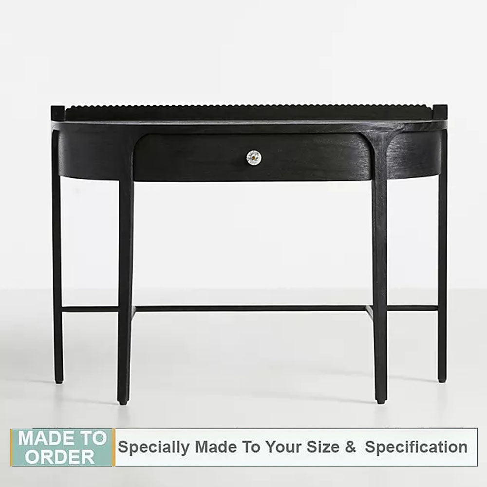 Saria Hardwood 1 Drawer Console Table - Black