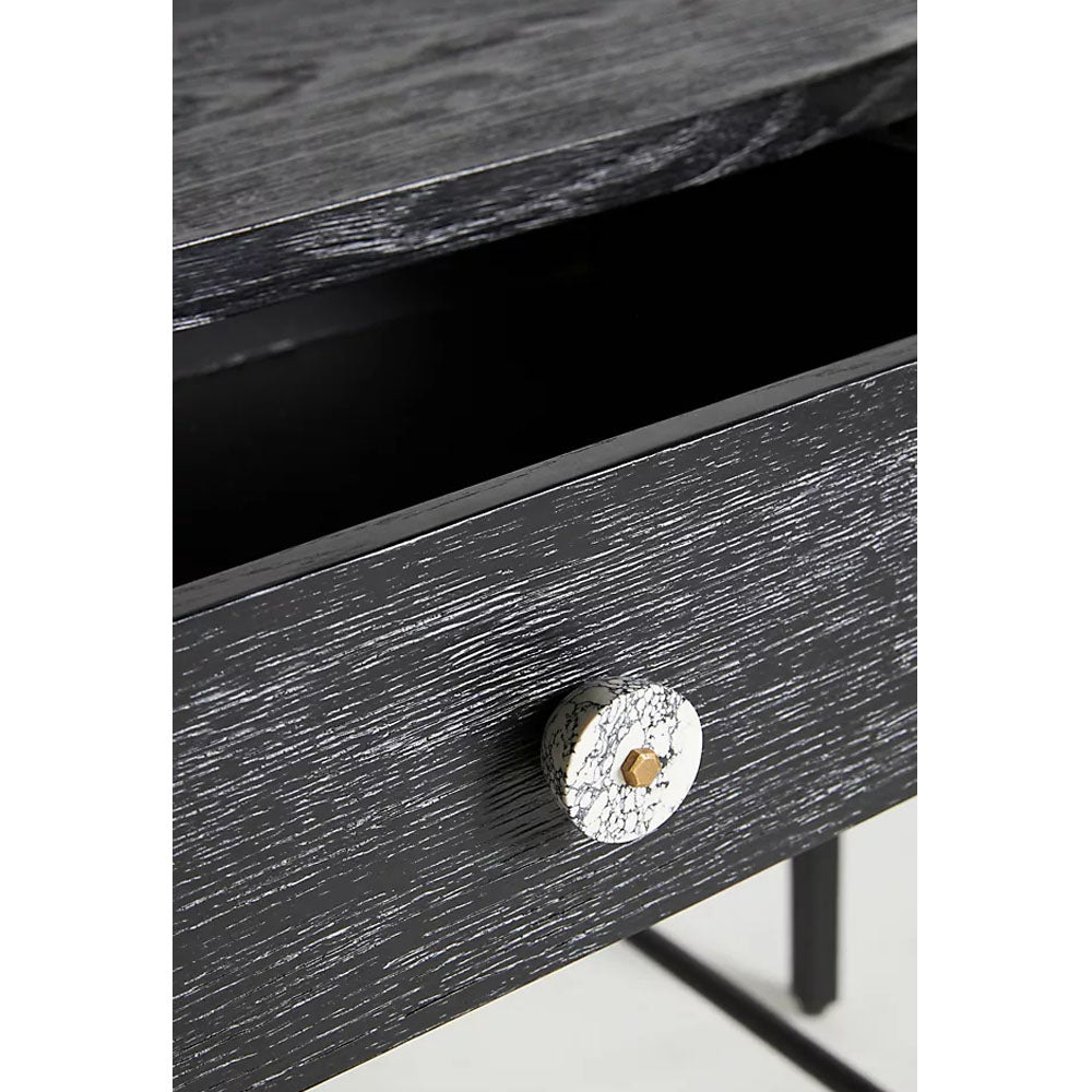 Saria Hardwood 1 Drawer Console Table - Black - Notbrand