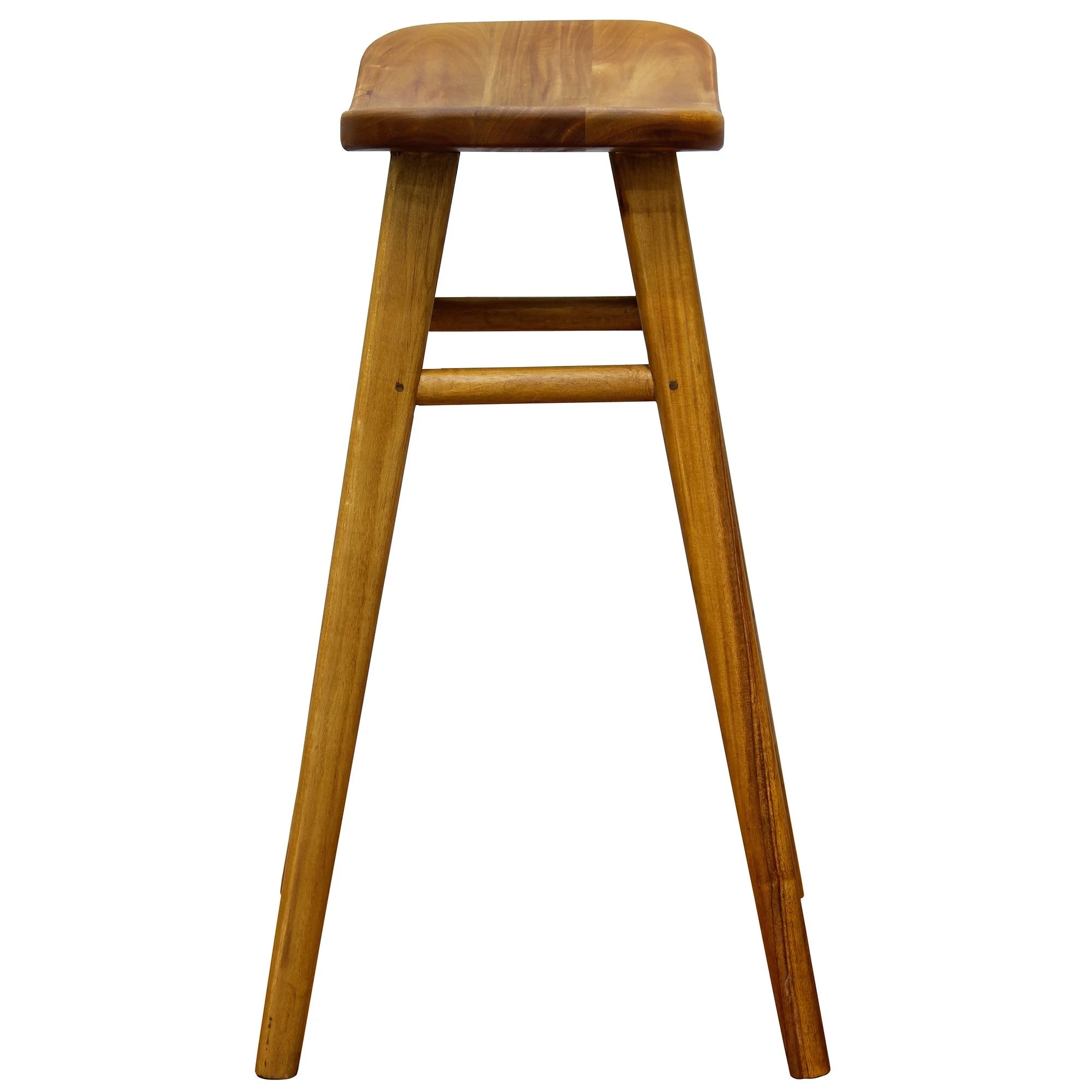 Aria Oval Solid Timber Counter Stool - Caramel - Notbrand