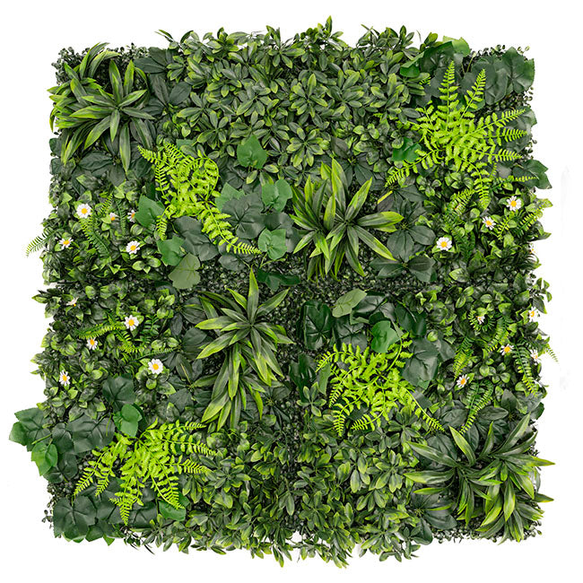 Artificial Greenery Walls - UV Treated Ivy & Fern Mix Leaf Wall Green (1Mx1M) - Notbrand