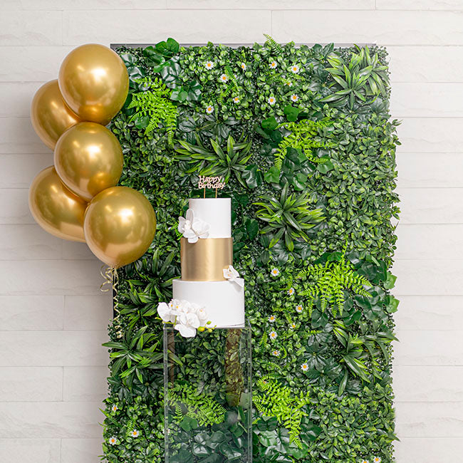 Artificial Greenery Walls - UV Treated Ivy & Fern Mix Leaf Wall Green (1Mx1M) - Notbrand