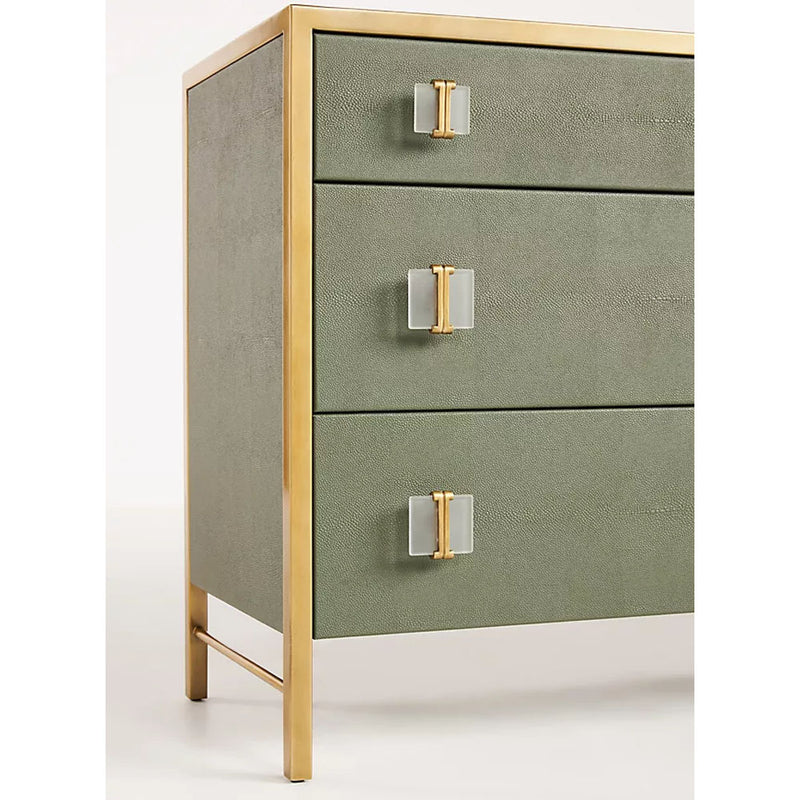 Entto Hardwood Deco Style 6 Drawer Dresser - Olive - Notbrand