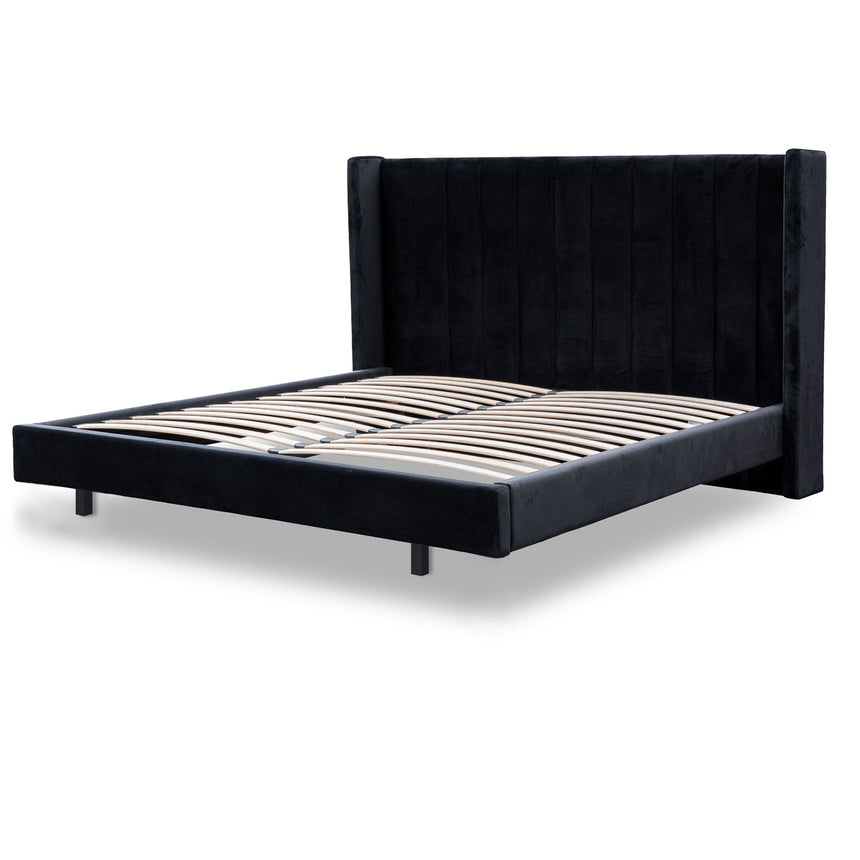Mbala Bed Frame in Black Velvet - King - Notbrand