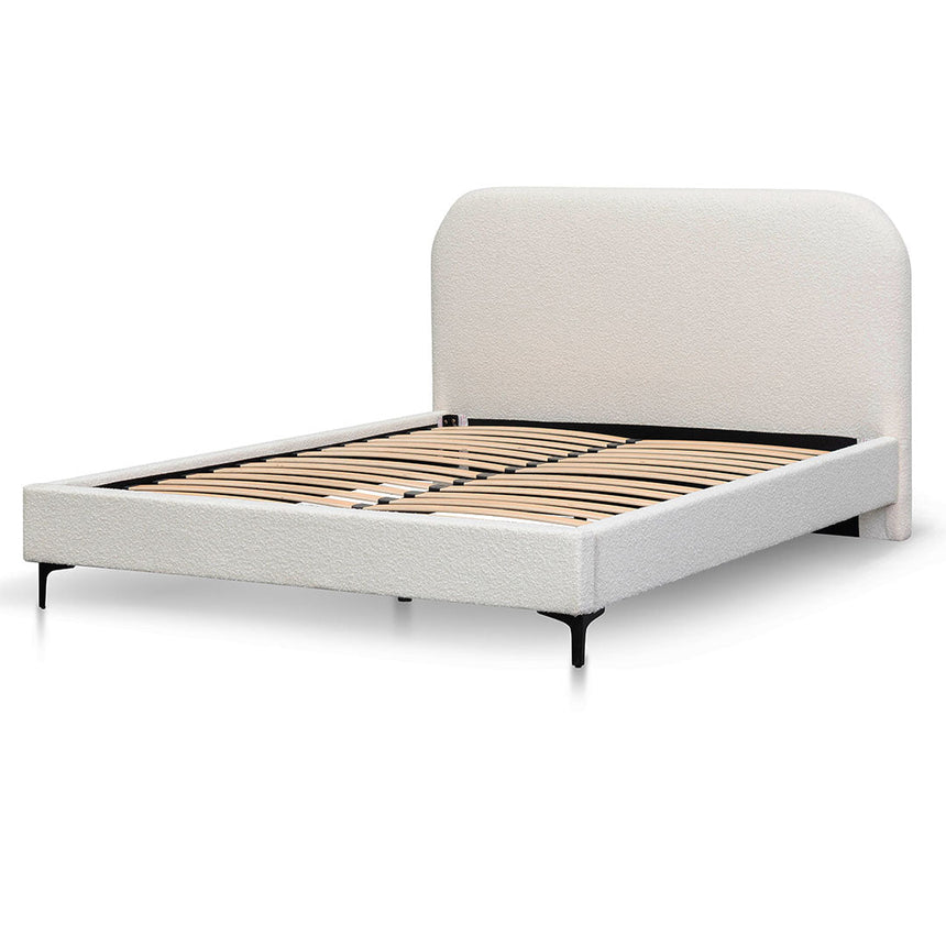 Ndaye Bed Frame in Cream White - King - Notbrand