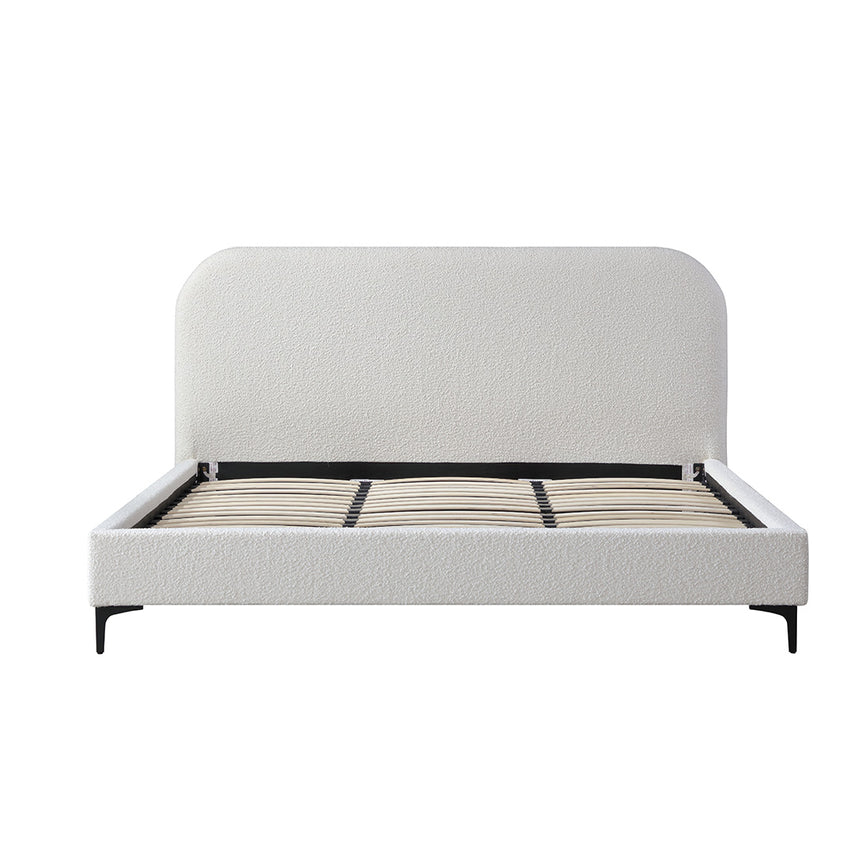 Mbelu Bed Frame in Cream White - Queen - Notbrand