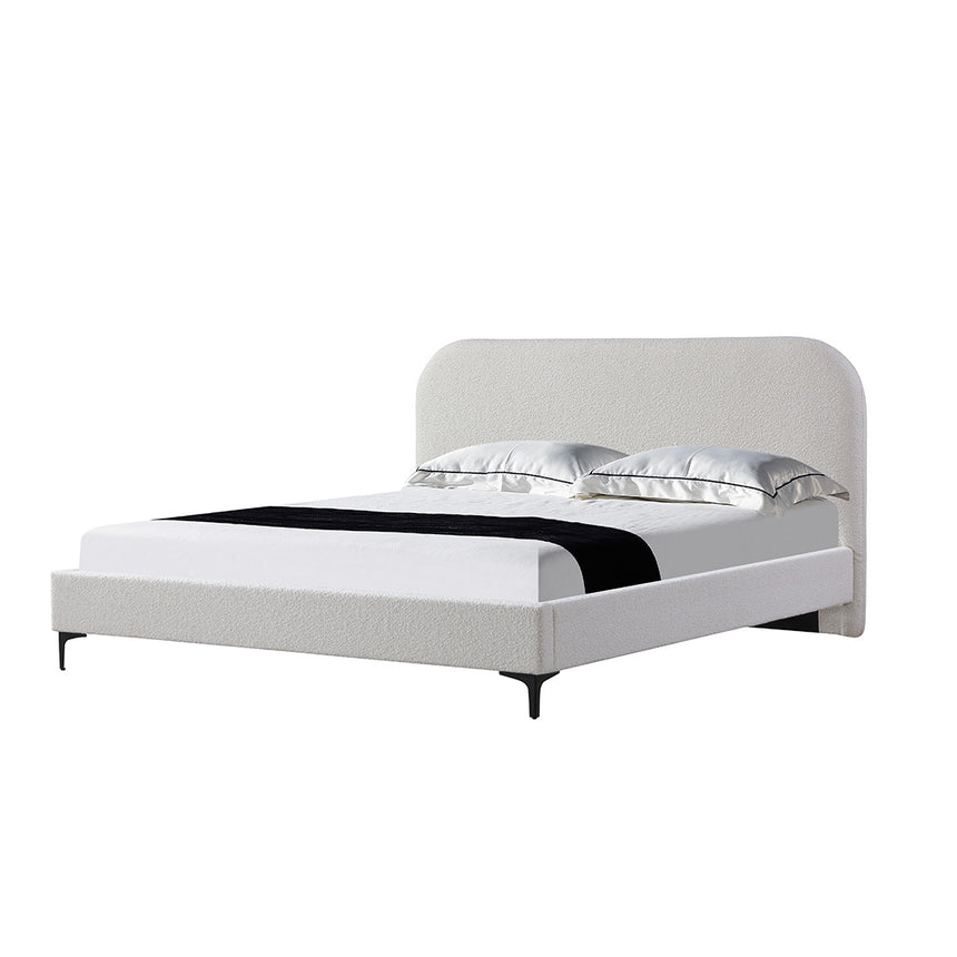 Mbelu Bed Frame in Cream White - Queen - NotBrand