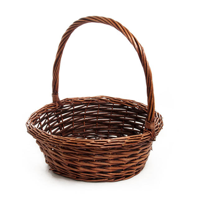 Set of 2 Willow Basket With Round Handle - Copper - Notbrand