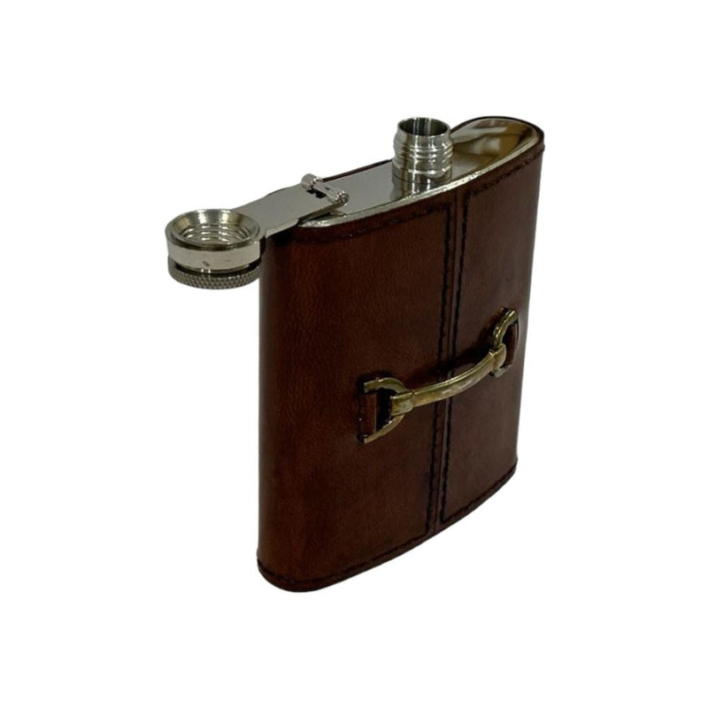 Belch Hip Flask with Metal Stud - Tan Leather - Notbrand