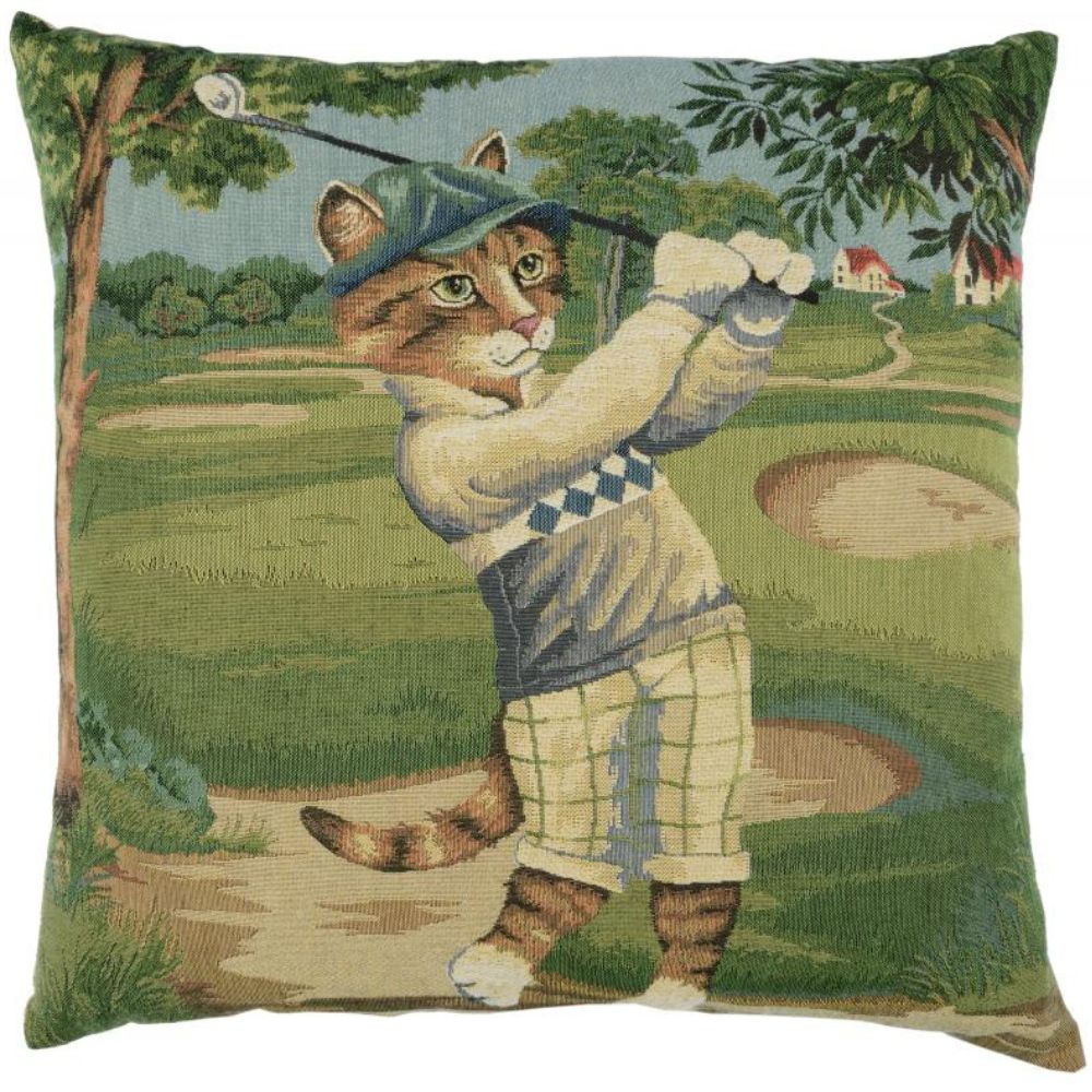 Billy Golf Cat Cushion - Blue - NotBrand