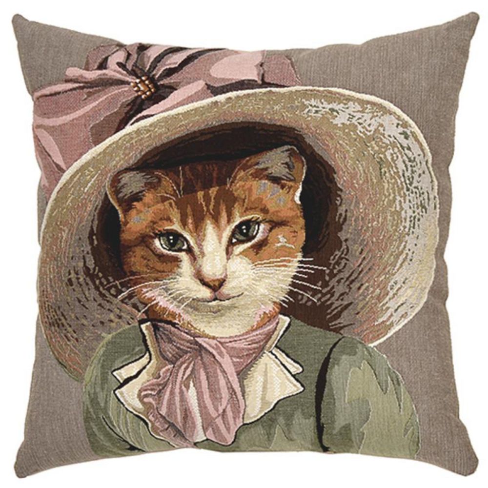 Bonnie Cats in Hats Cushion - Suede Fabric - NotBarnd