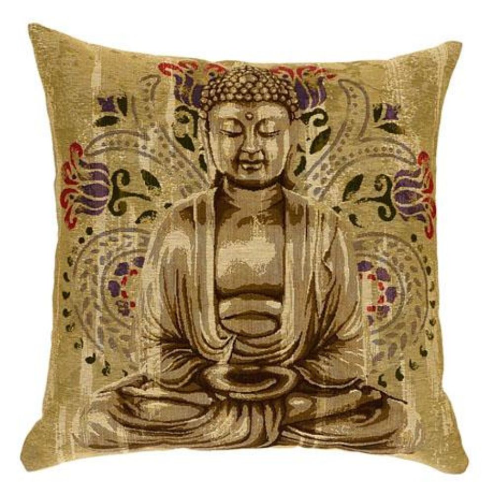 Buddha & Flowers Cushion - NotBrand